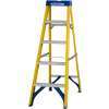 werner step ladder 5 rung steps treads swingback avernaco safety electricians yellow blue fibreglass fiberglass