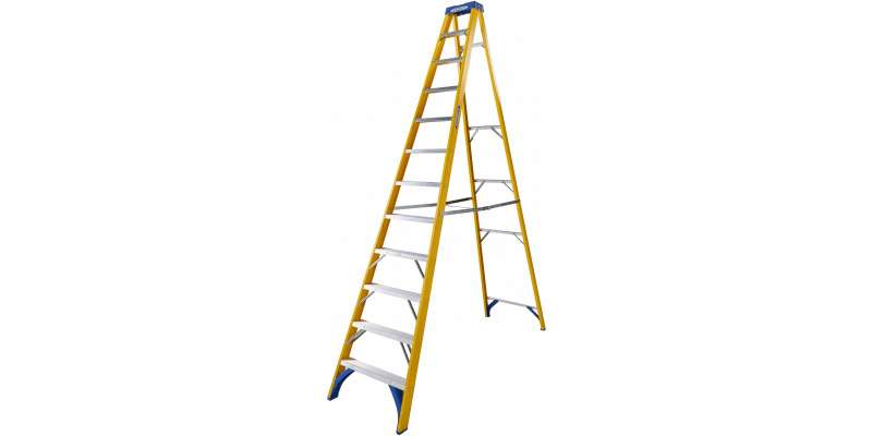 12 step 12 tread ladder stepladder swingback tall high reach lightweight