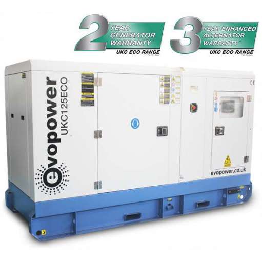 125KVA CUMMINS POWER UKC125ECO ED DIESEL GENERATOR BY EVOPOWER 99 kW 3 Phase 400/230 Volt Diesel Generating Set.