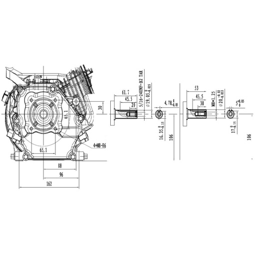 Hyundai 212cc 7hp ¾” / 19.05mm Electric-Start Horizontal Straight Shaft Petrol Replacement Engine