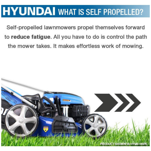 Hyundai 21"/53cm 196cc Self-Propelled Petrol Roller Lawnmower | HYM530SPR