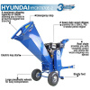 Hyundai HYCH7070E-2 7hp 208cc Electric Start Wood Chipper