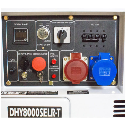 Hyundai DHY8000SELR-T 5.8kW 3-phase Silent Long Run Diesel Generator