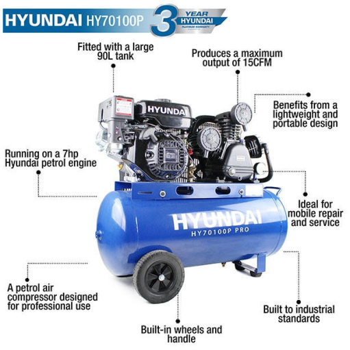 Hyundai 90 Litre Air Compressor