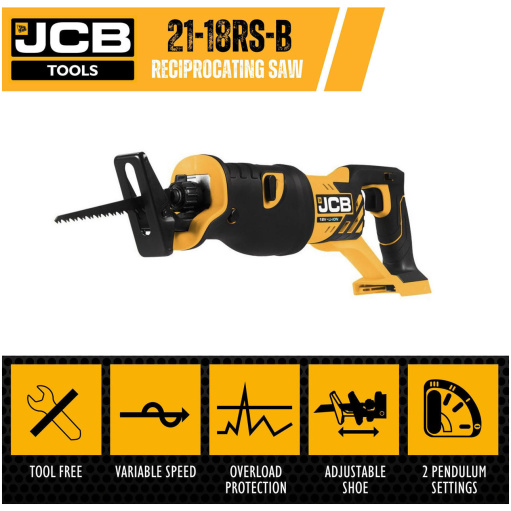 JCB 18V Battery Reciprocating Saw (Bare Unit) | 21-18RS-B