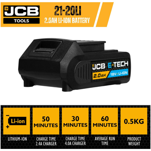 JCB 18V 2.0Ah Li-ion Battery | 21-20LI