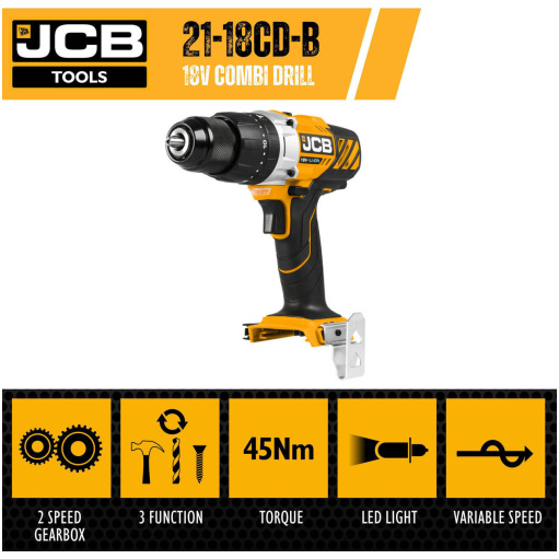 JCB 18V Battery Combi Drill | 21-18CD-B
