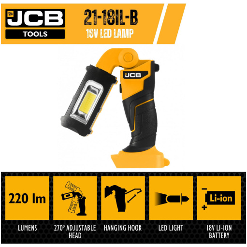 jcb tools JCB 18V Battery Inspection Light (Bare Unit) | 21-18IL-B