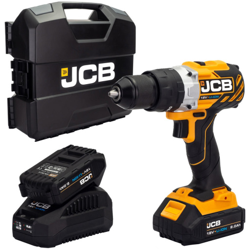 jcb tools JCB 18V B/L Combi Drill 2x2.0Ah 2.4A Charger in W-Boxx 136 | 21-18BLCD-2-WB