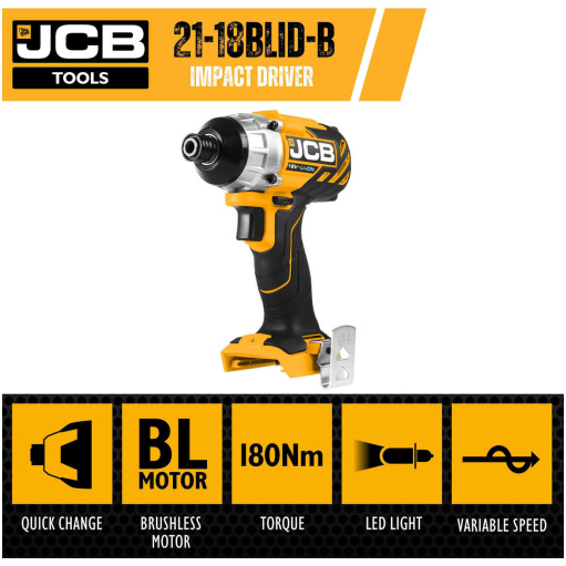 JCB 18V Brushless Battery Impact Driver | 21-18BLID-B