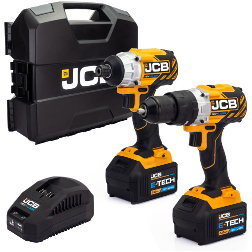 jcb tools JCB 18V Brushless Impact Twinpack 5.0Ah in W-Boxx 136 | 21-18BL-TPK-5